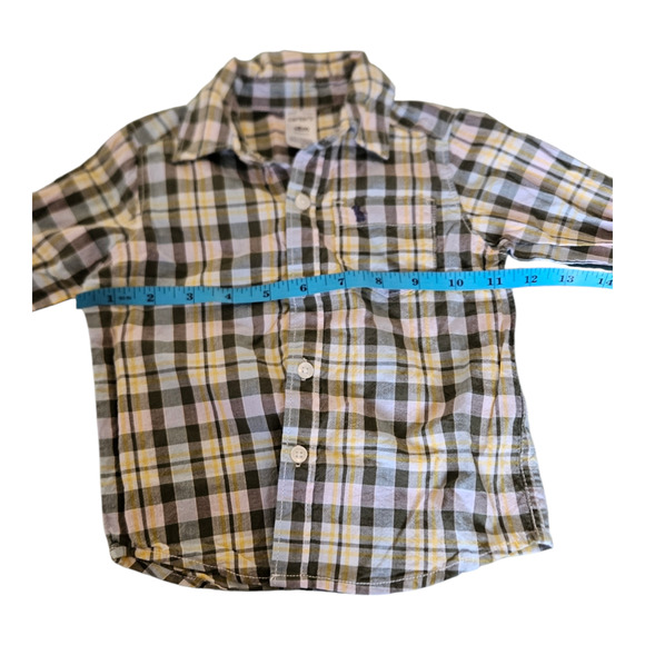 Carter's Kids Size 18M Long Sleeve Button Up Plaid Shirt - Picture 6 of 8